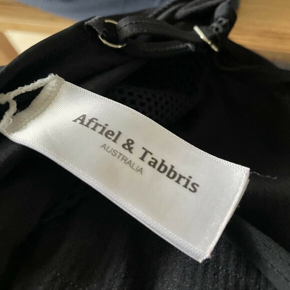 Afriel & Tabbris Sheer Mesh Panel Mariah High Neck One Piece Swimsuit Black 6 - Picture 8 of 10